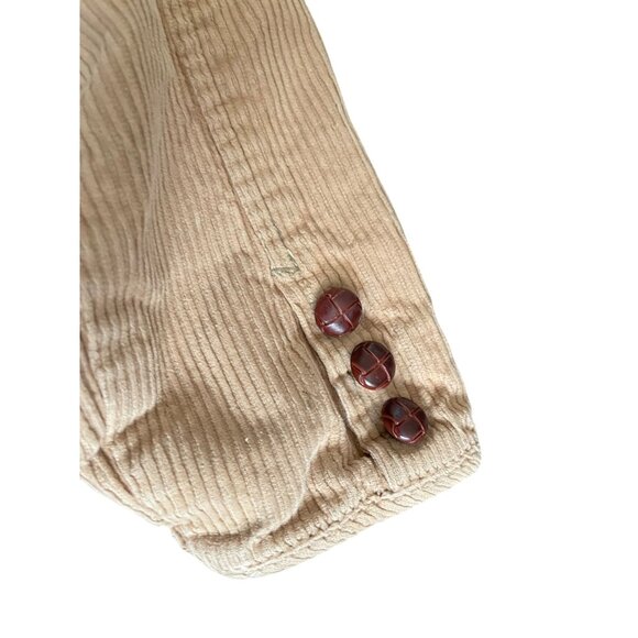 Oshkosh BGosh Boys Corduroy Jacket Size 5 Tan With Plaid Lining & Button Closure - Picture 3 of 10